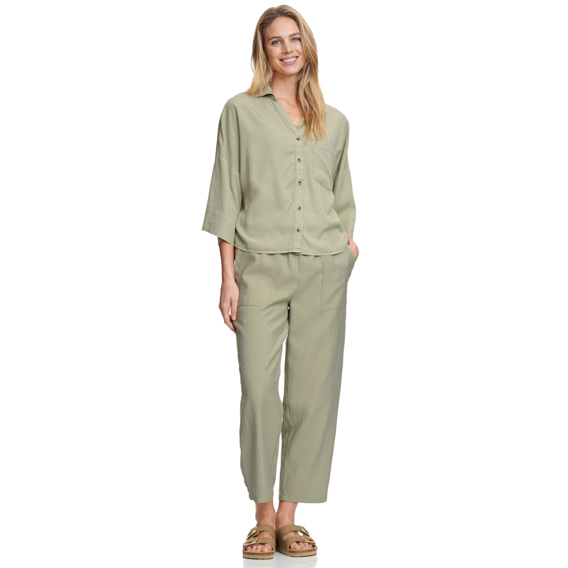 Damen Hemdbluse mit kurzen Ärmeln