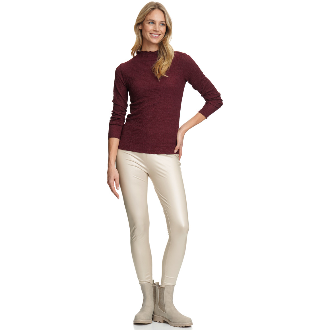 Damen Leggings in Leder-Optik