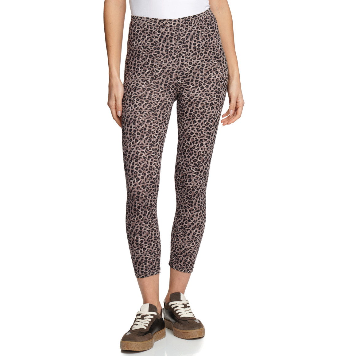 Damen Capri-Leggings mit Leo-Allover