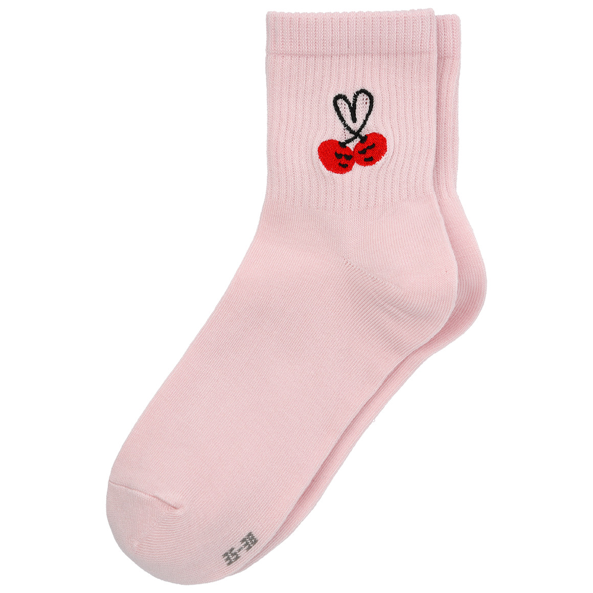 1 Paar Damen Tennissocken mit Kirsch-Motiv