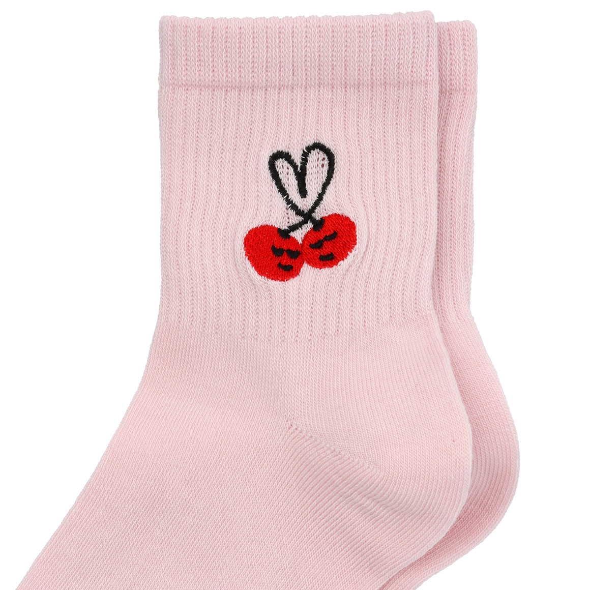 1 Paar Damen Tennissocken mit Kirsch-Motiv