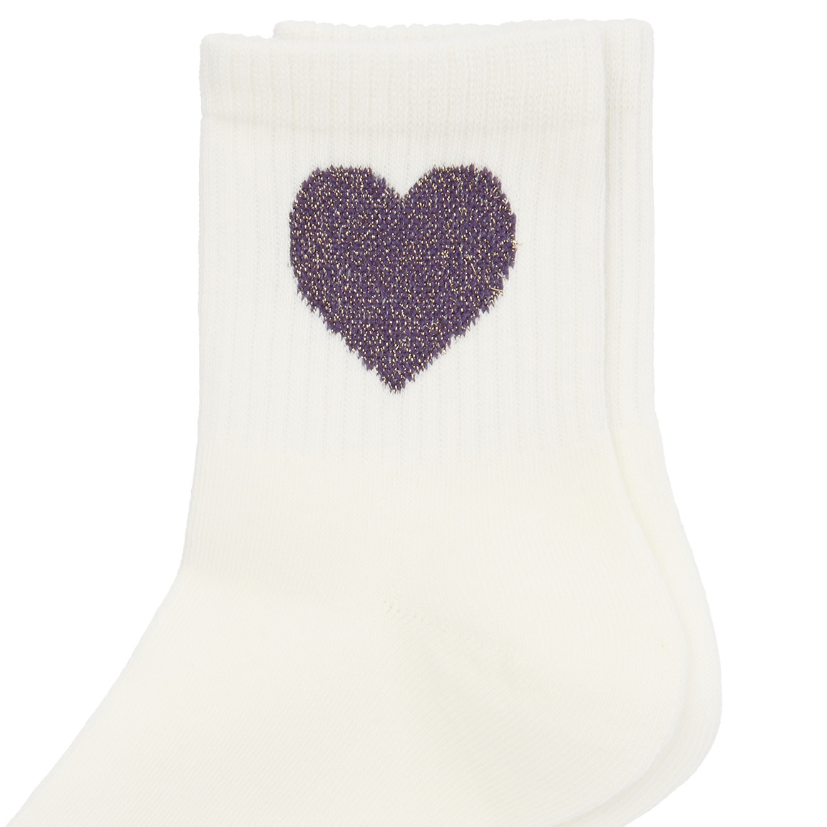 1 Paar Damen Tennissocken mit Herz-Motiv