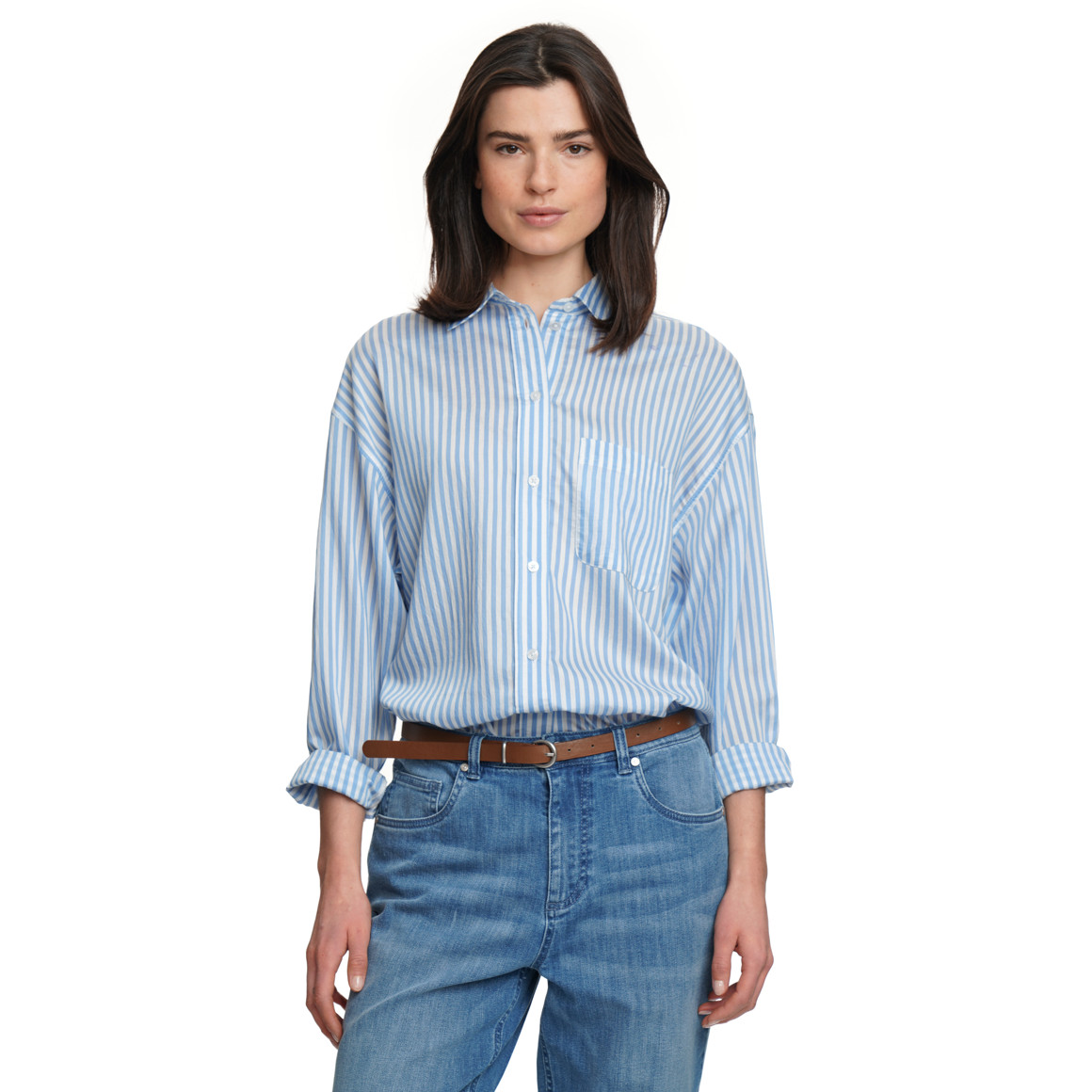 Damen Hemdbluse im Streifen-Look