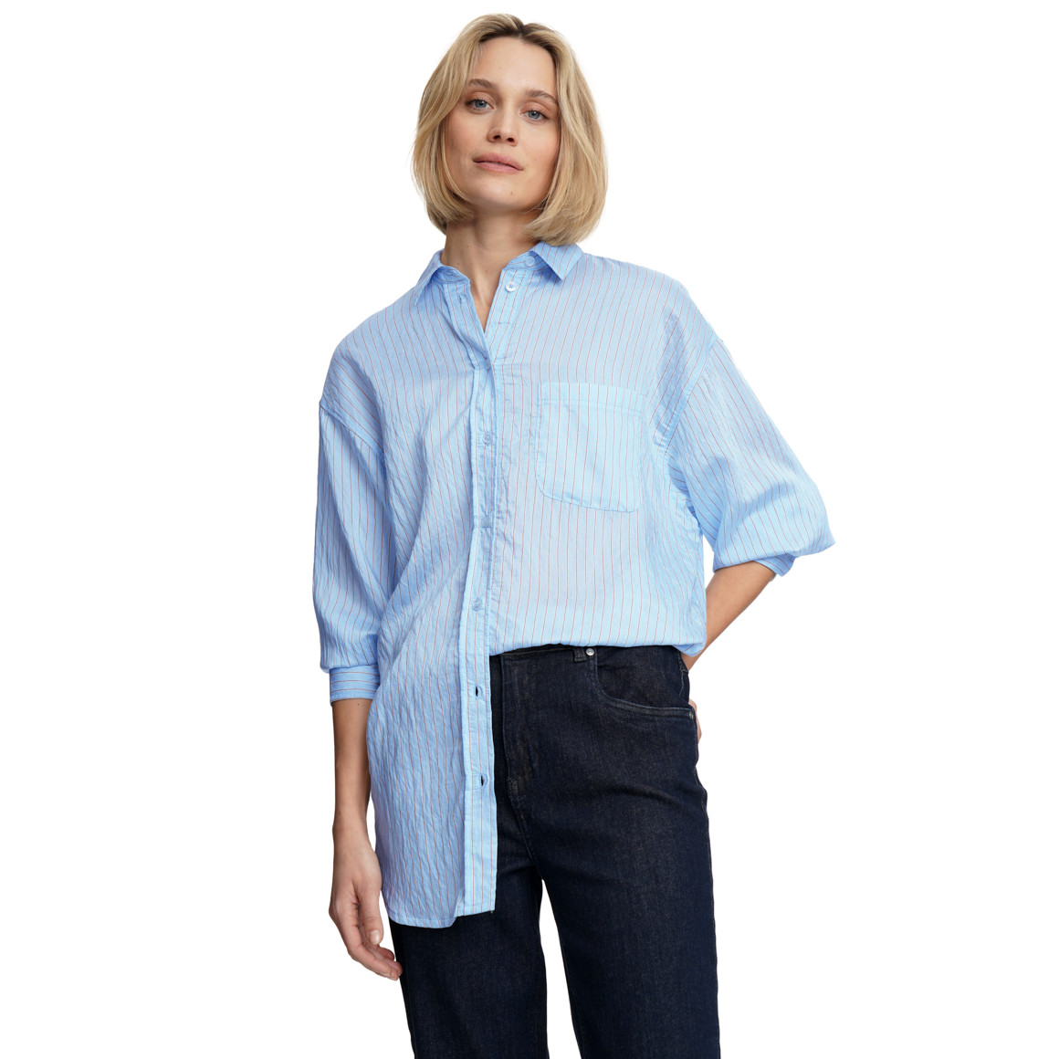 Damen Hemdbluse im Streifen-Look