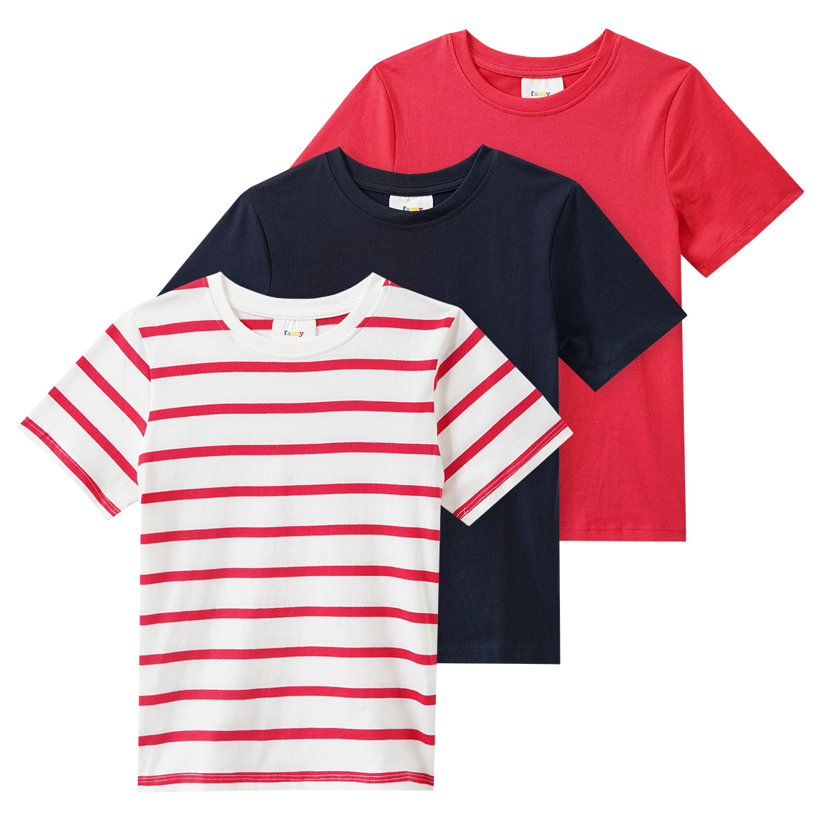 3 Jungen T-Shirts im Basic-Look