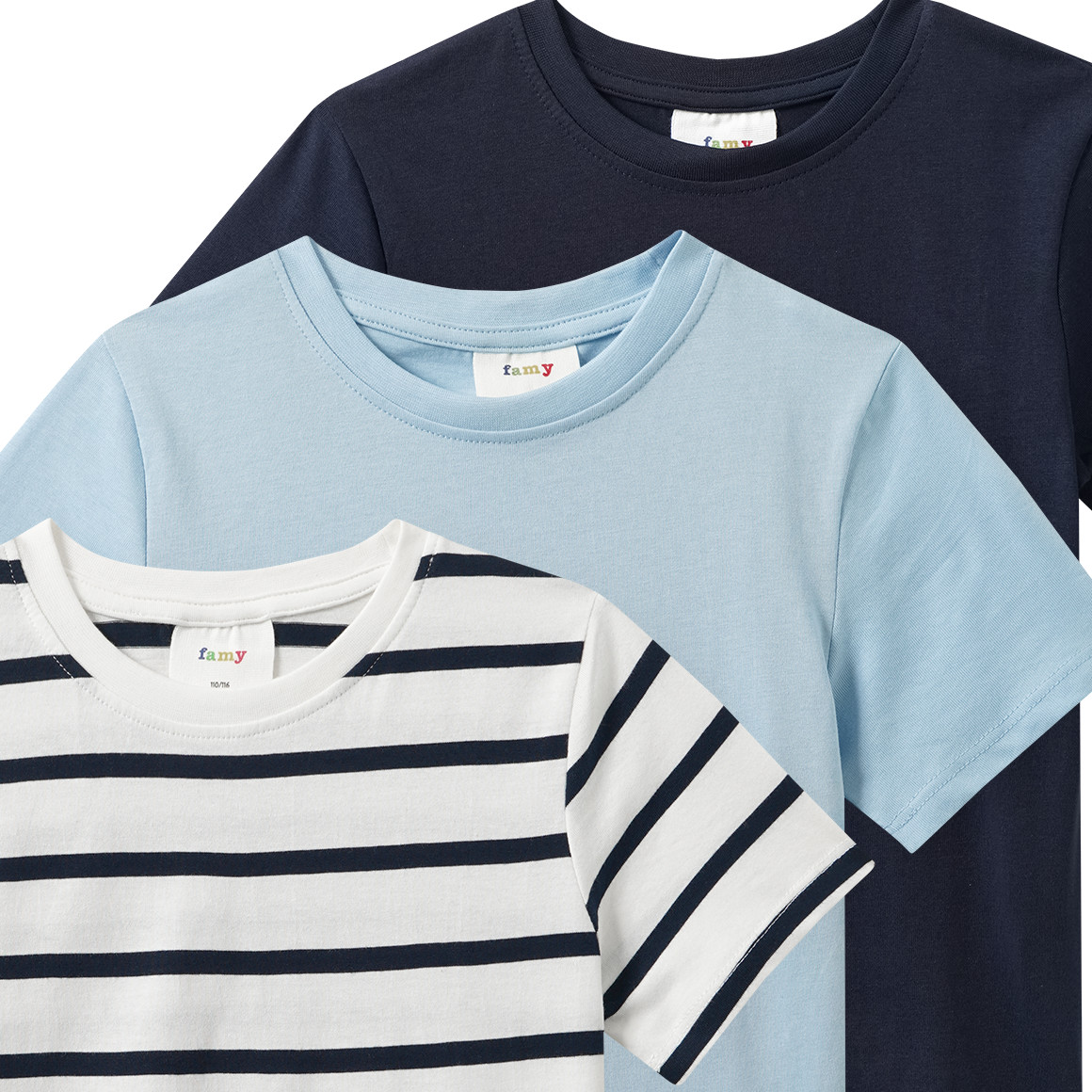 3 Jungen T-Shirts im Basic-Look