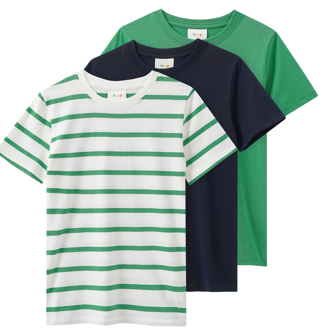 3 Jungen T-Shirts im Basic-Look