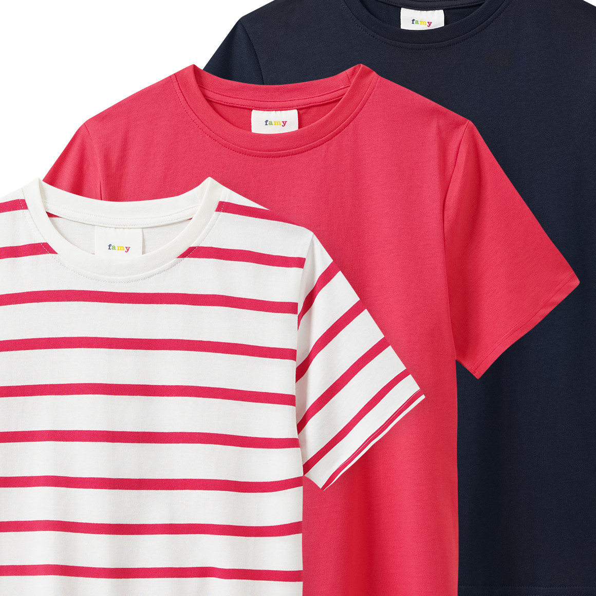 3 Jungen T-Shirts im Basic-Look