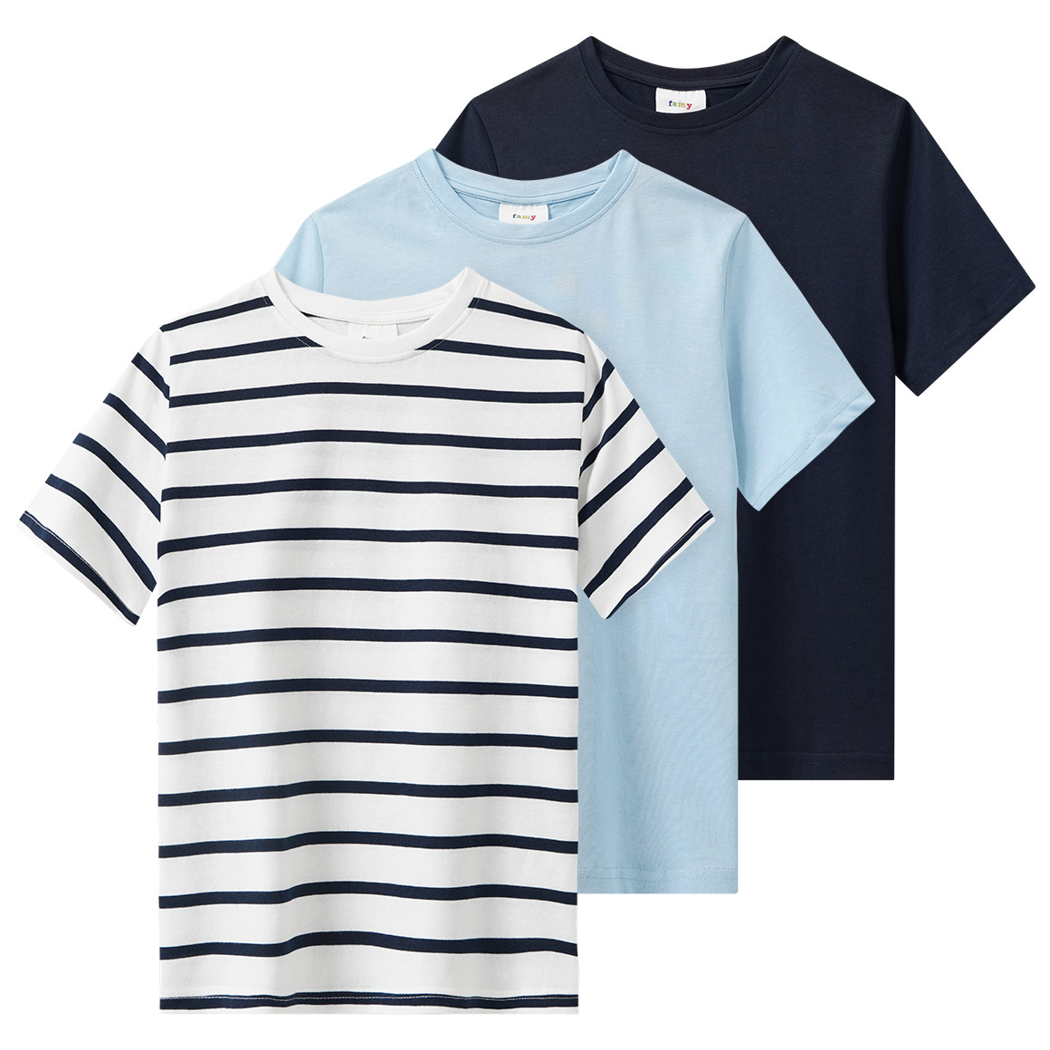 3 Jungen T-Shirts im Basic-Look
