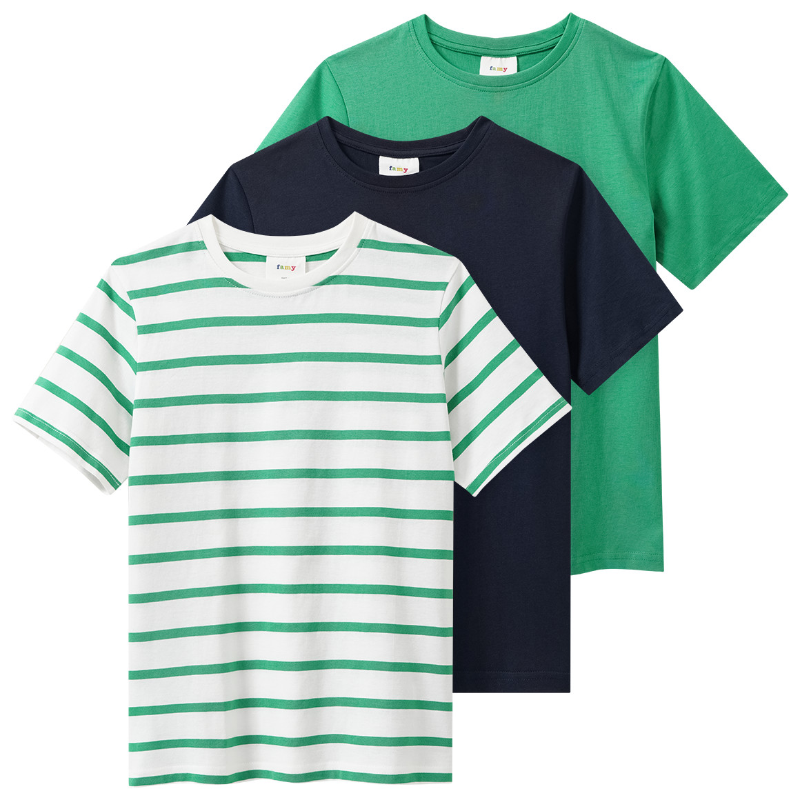 3 Jungen T-Shirts im Basic-Look