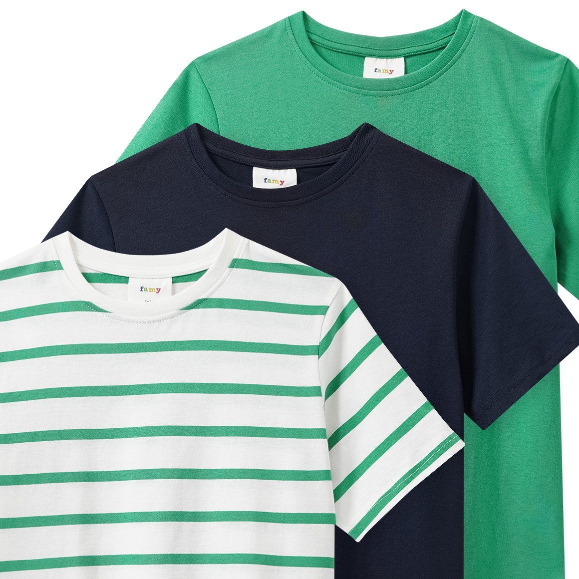 3 Jungen T-Shirts im Basic-Look