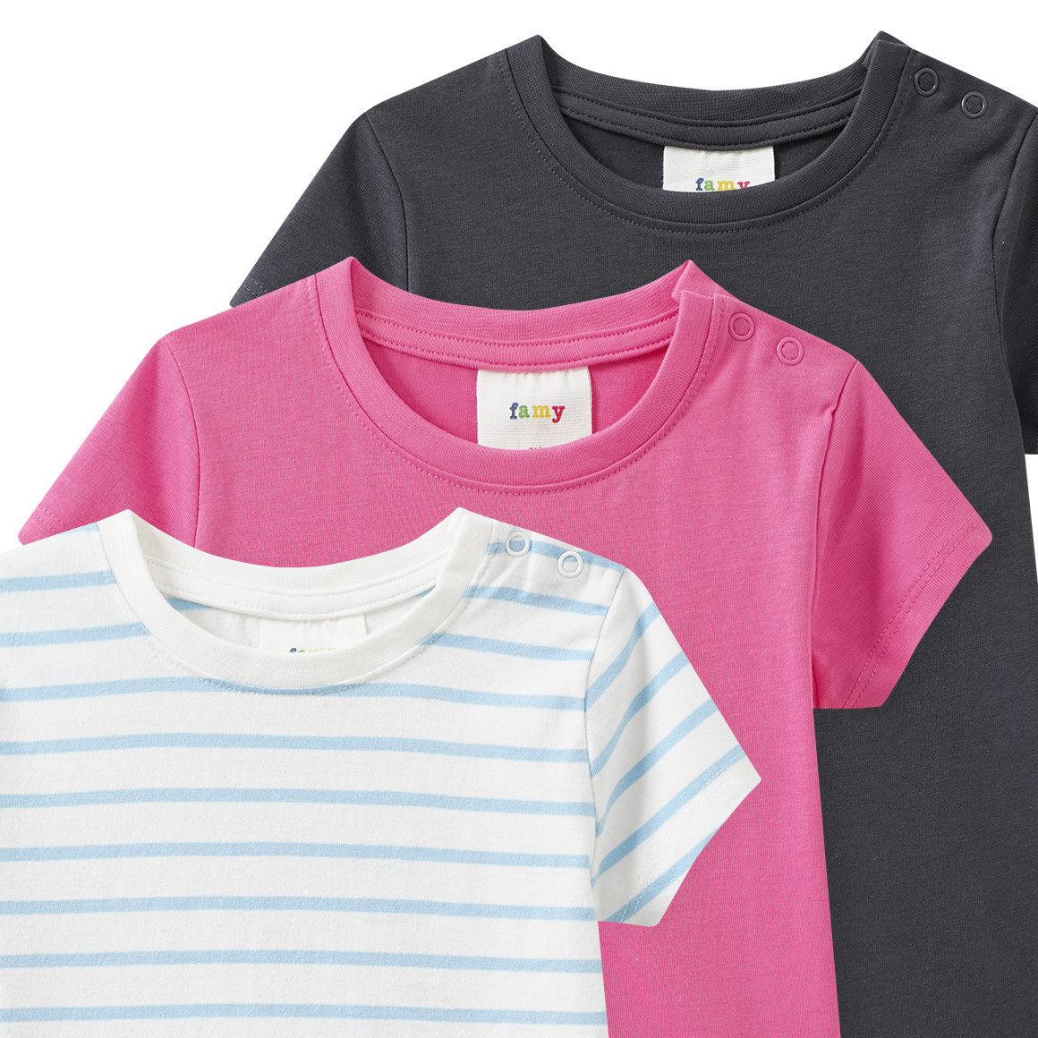 3 Baby T-Shirts im Basic-Look