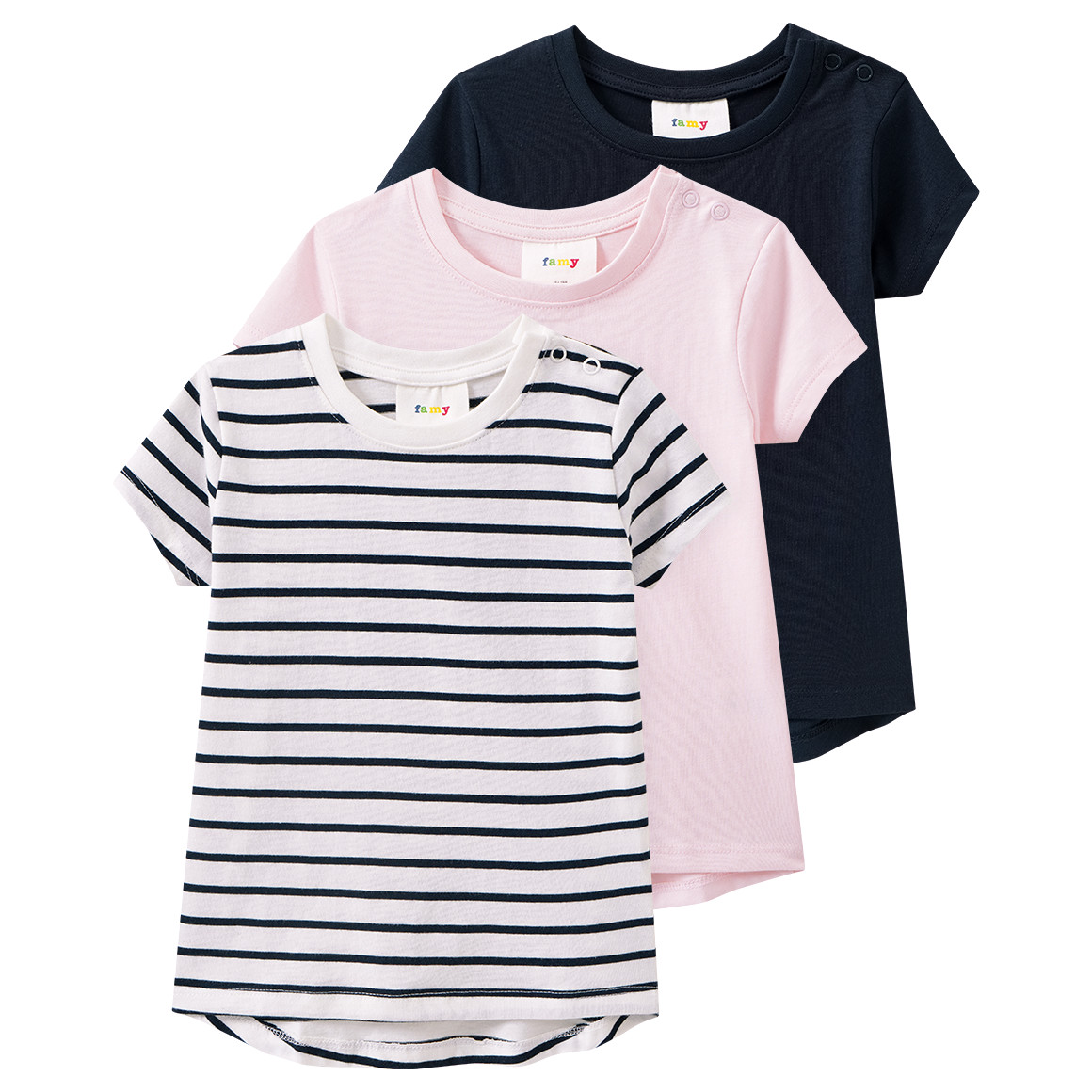 3 Baby T-Shirts im Basic-Look