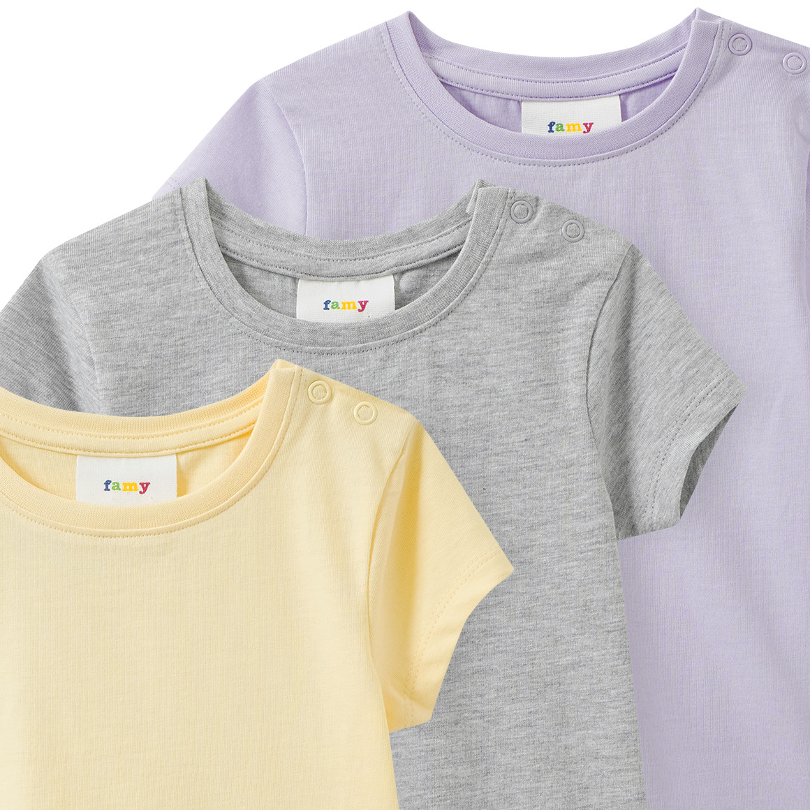 3 Baby T-Shirts im Basic-Look
