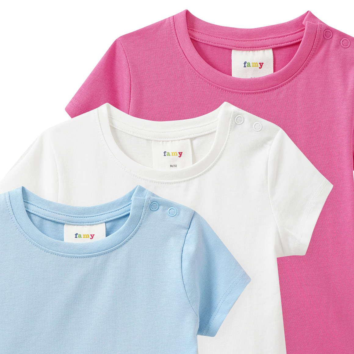 3 Baby T-Shirts im Basic-Look
