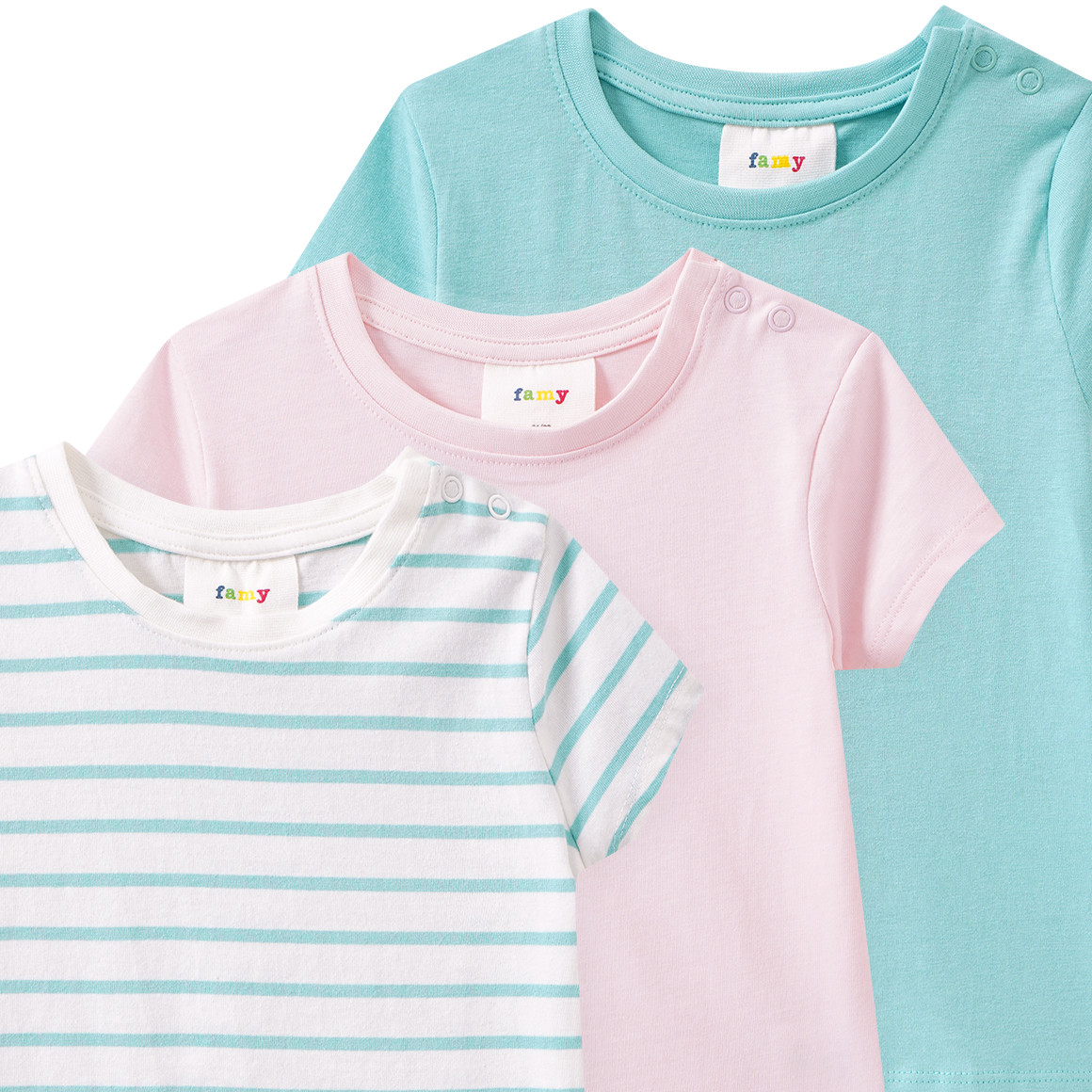 3 Baby T-Shirts im Basic-Look