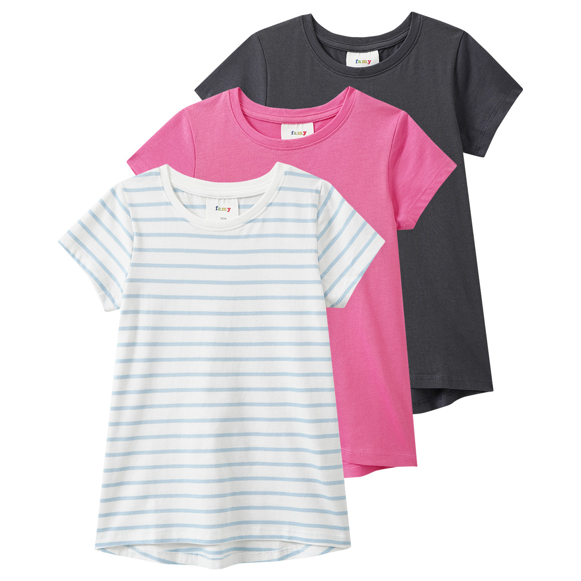 3 Mädchen T-Shirts im Basic-Look
