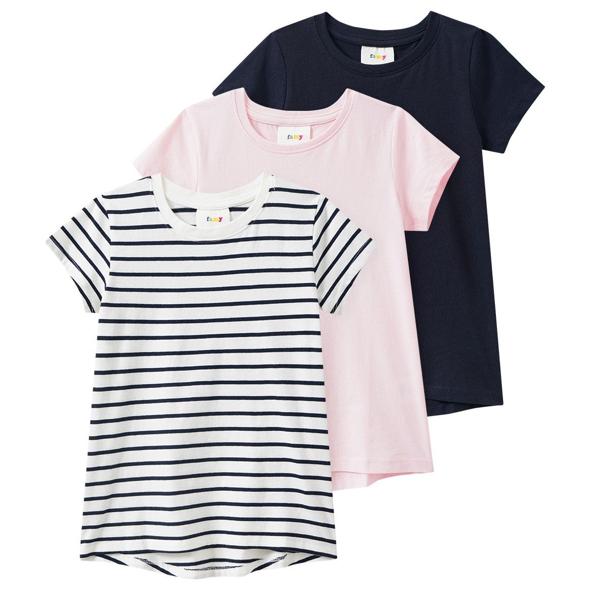 3 Mädchen T-Shirts im Basic-Look