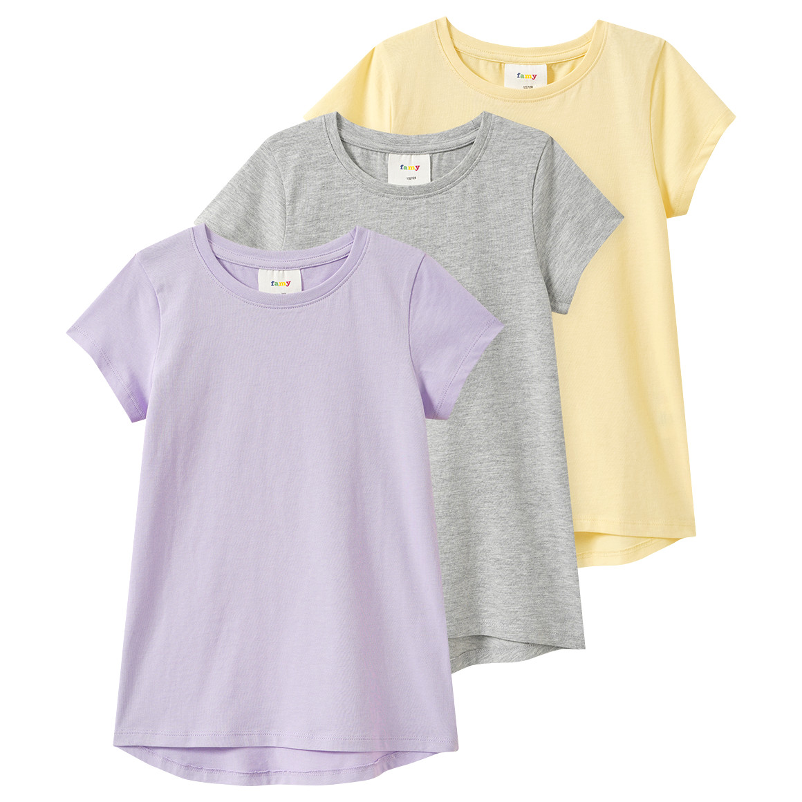 3 Mädchen T-Shirts im Basic-Look