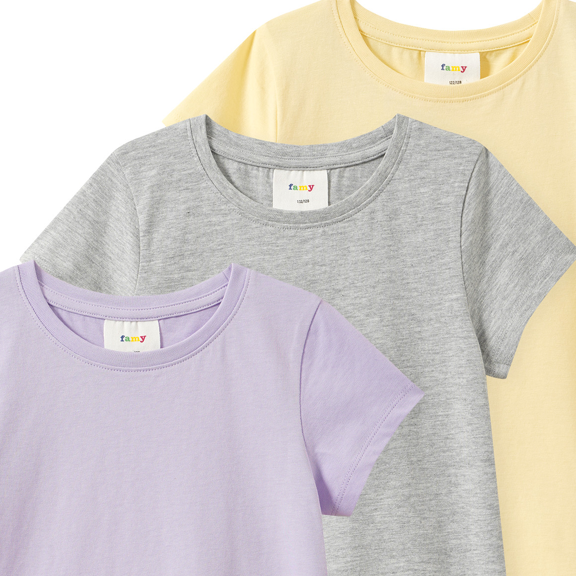 3 Mädchen T-Shirts im Basic-Look
