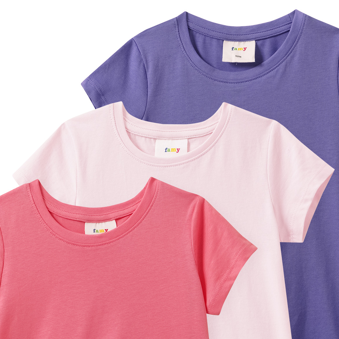 3 Mädchen T-Shirts im Basic-Look