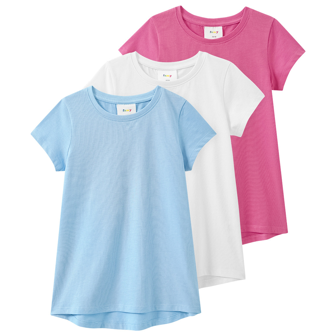 3 Mädchen T-Shirts im Basic-Look