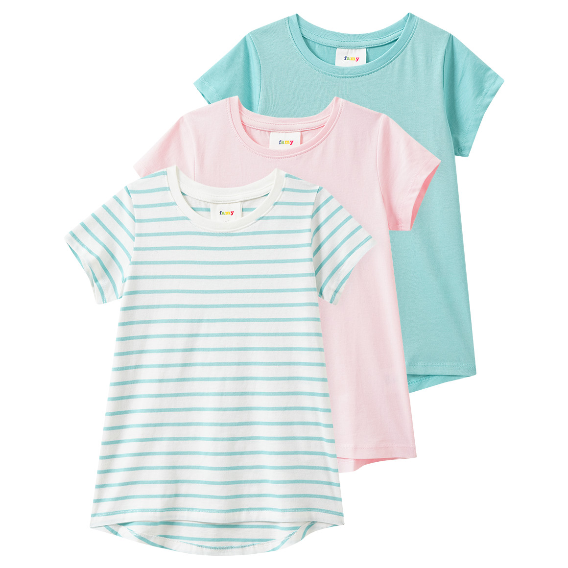3 Mädchen T-Shirts im Basic-Look