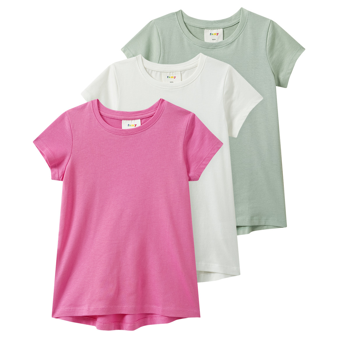 3 Mädchen T-Shirts im Basic-Look