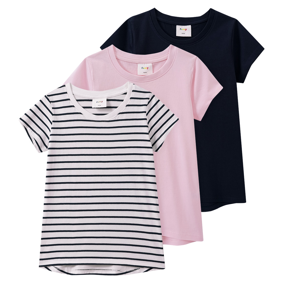 3 Mädchen T-Shirts im Basic-Look