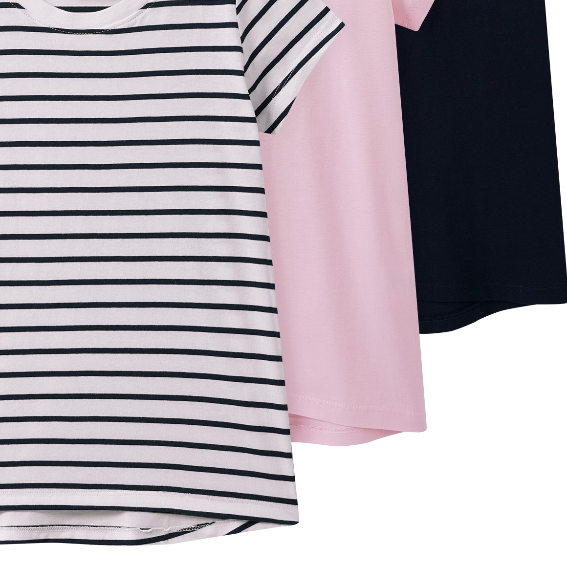 3 Mädchen T-Shirts im Basic-Look