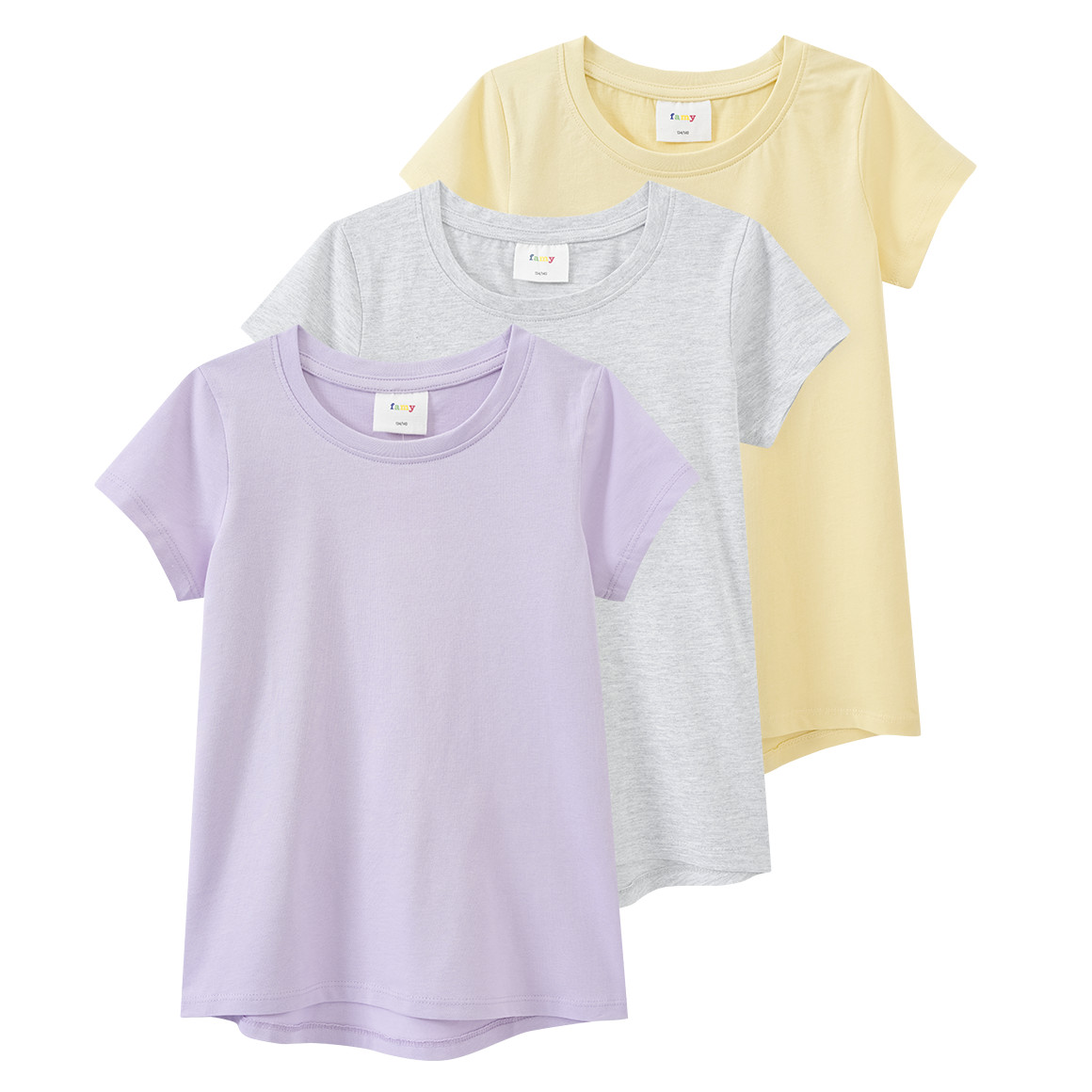 3 Mädchen T-Shirts im Basic-Look