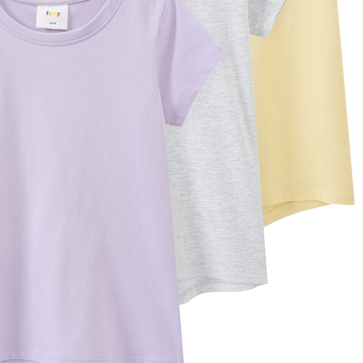 3 Mädchen T-Shirts im Basic-Look