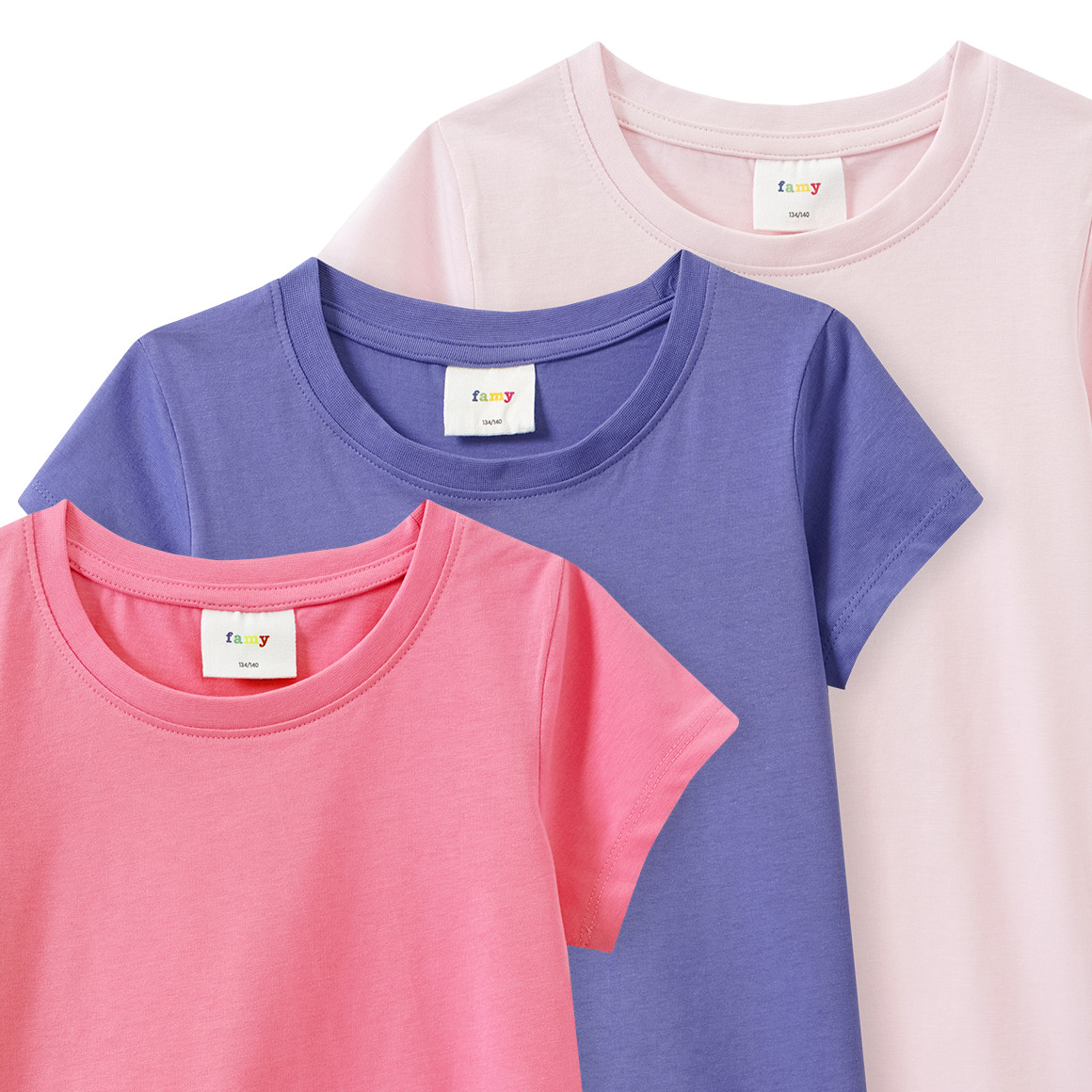 3 Mädchen T-Shirts im Basic-Look