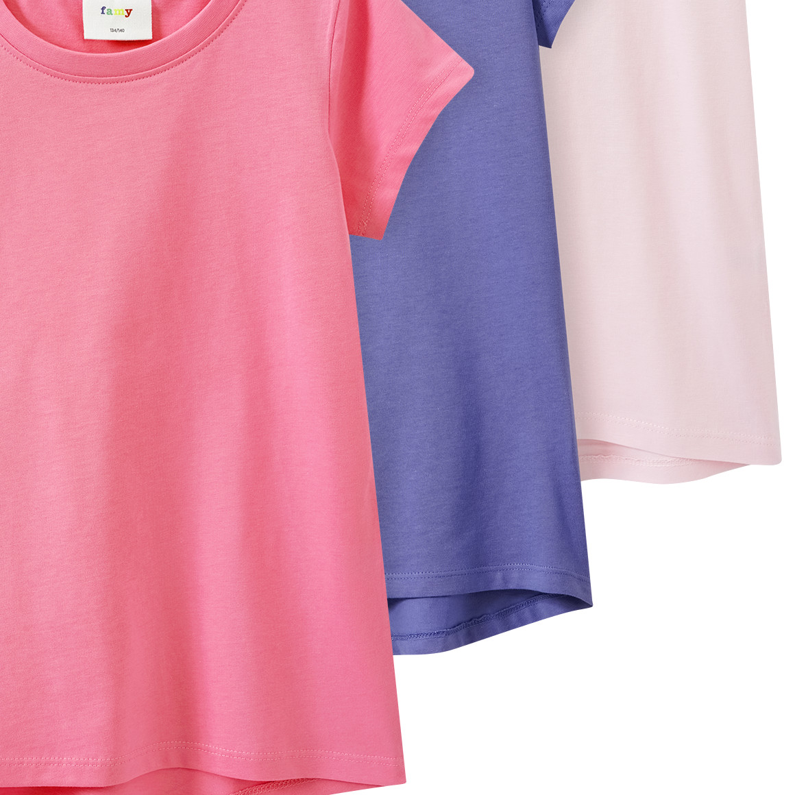 3 Mädchen T-Shirts im Basic-Look