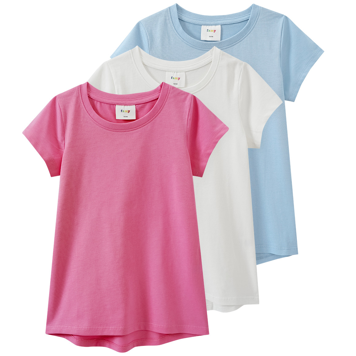 3 Mädchen T-Shirts im Basic-Look