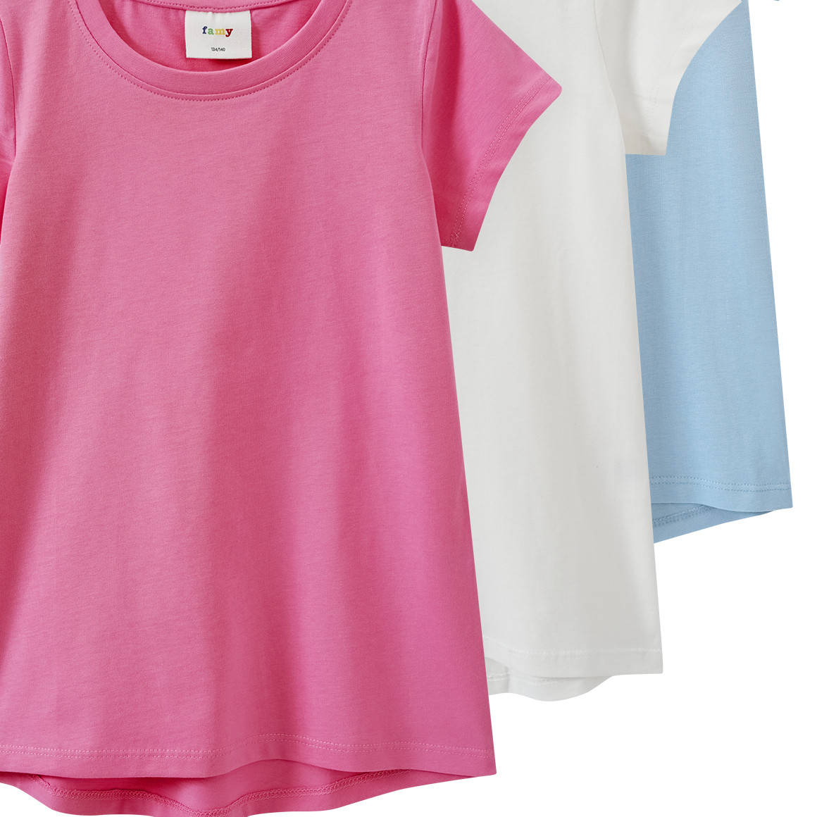 3 Mädchen T-Shirts im Basic-Look