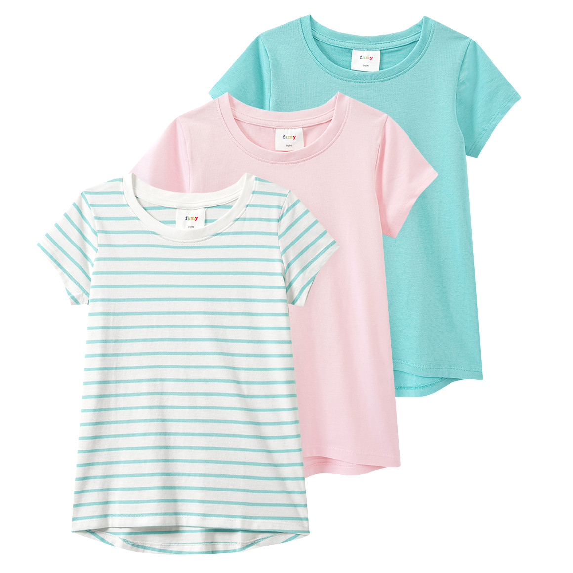 3 Mädchen T-Shirts im Basic-Look