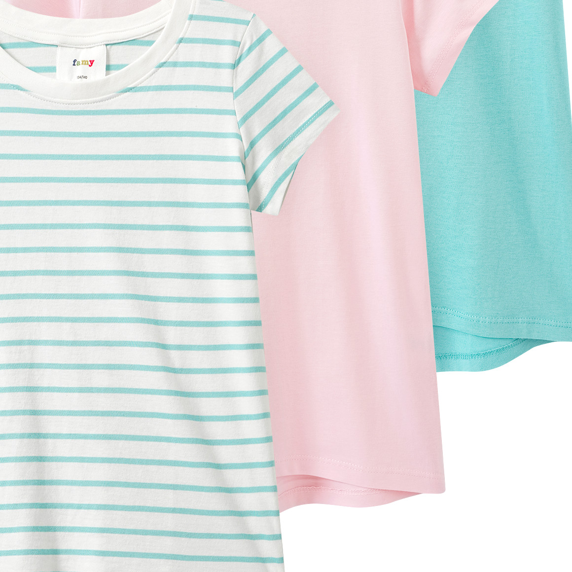 3 Mädchen T-Shirts im Basic-Look