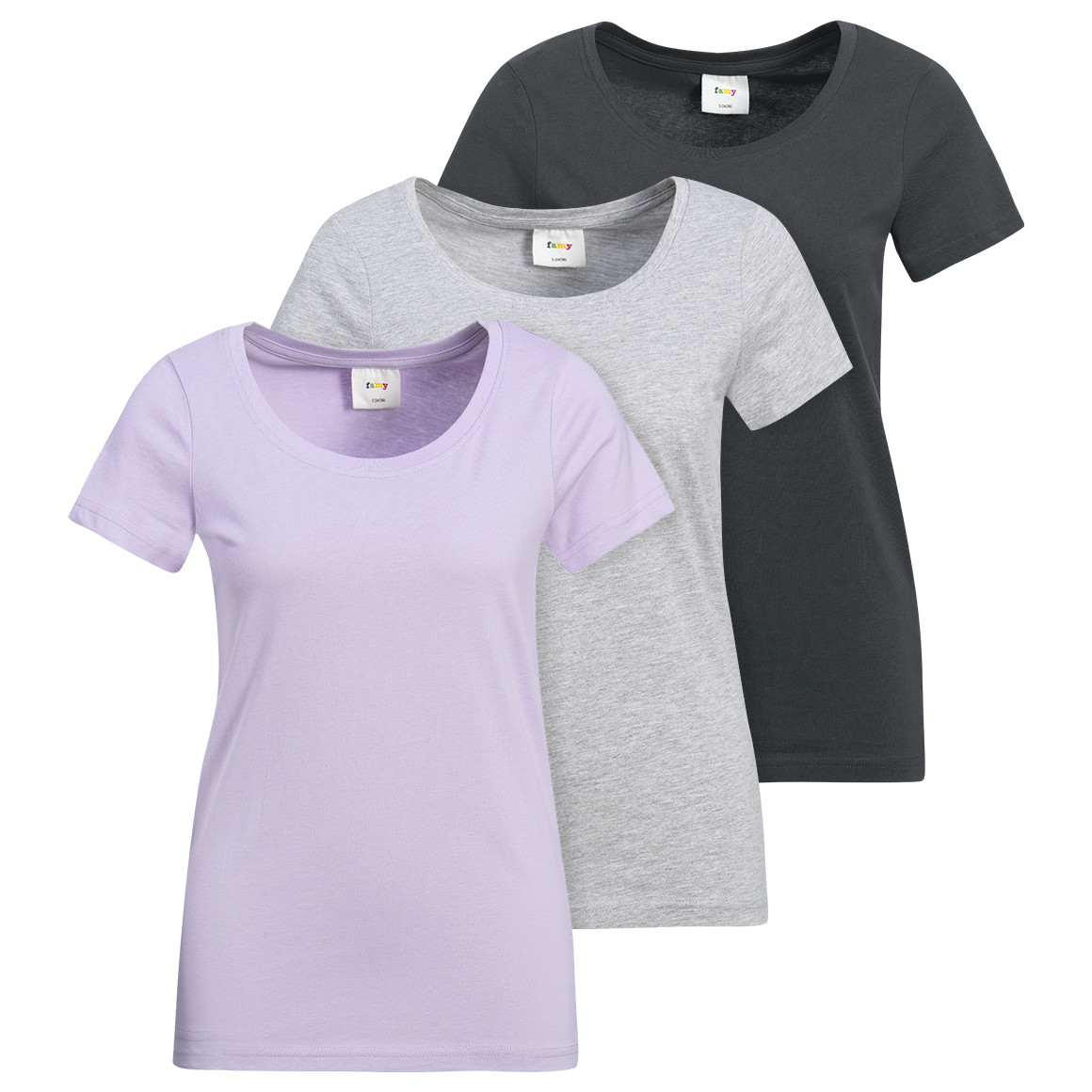 3 Damen T-Shirts im Basic-Look