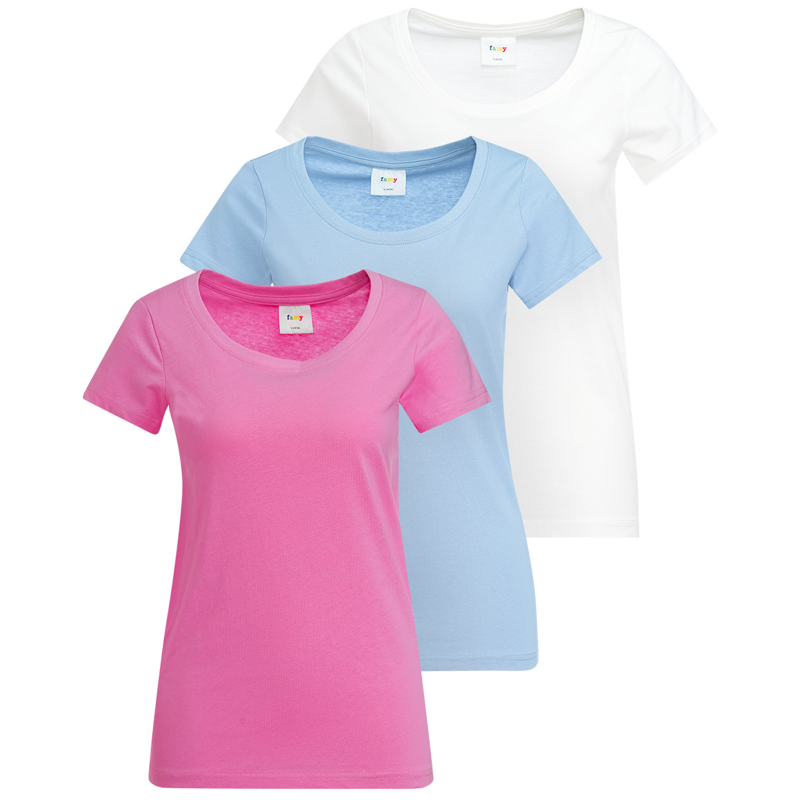 3 Damen T-Shirts im Basic-Look