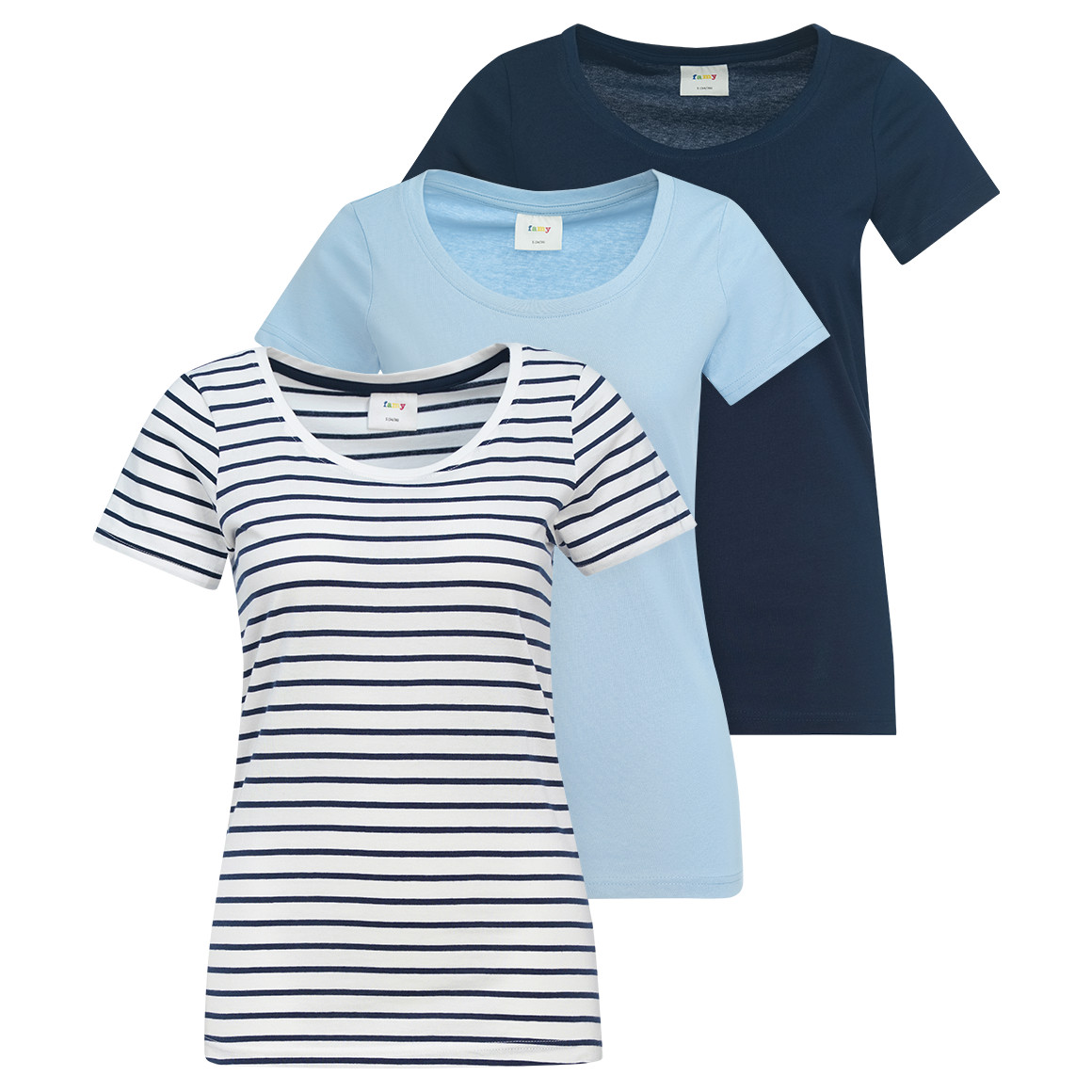 3 Damen T-Shirts im Basic-Look