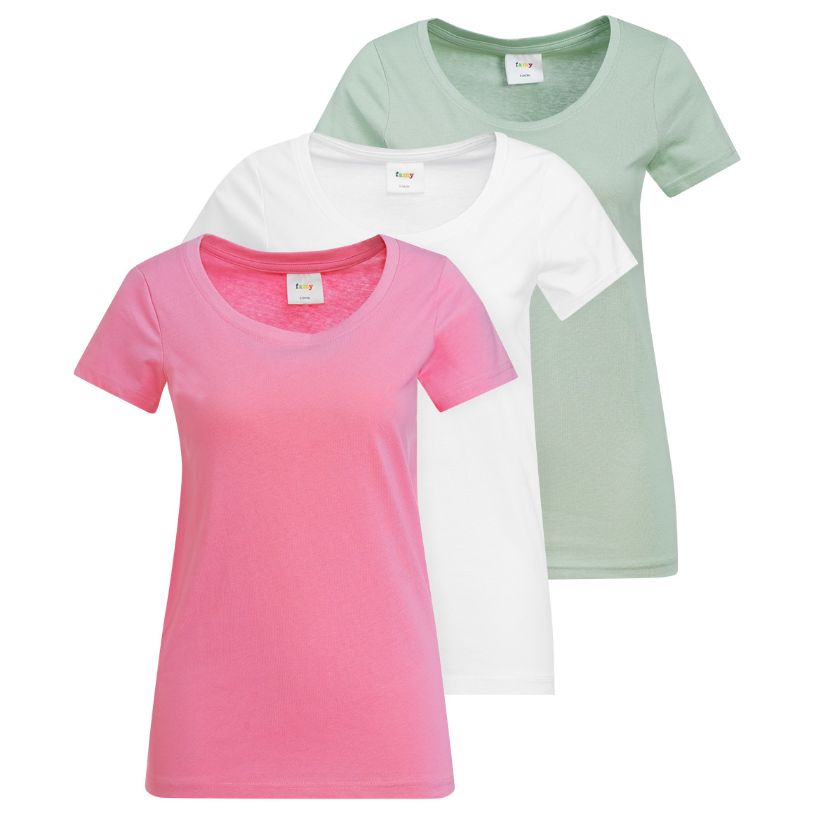 3 Damen T-Shirts im Basic-Look