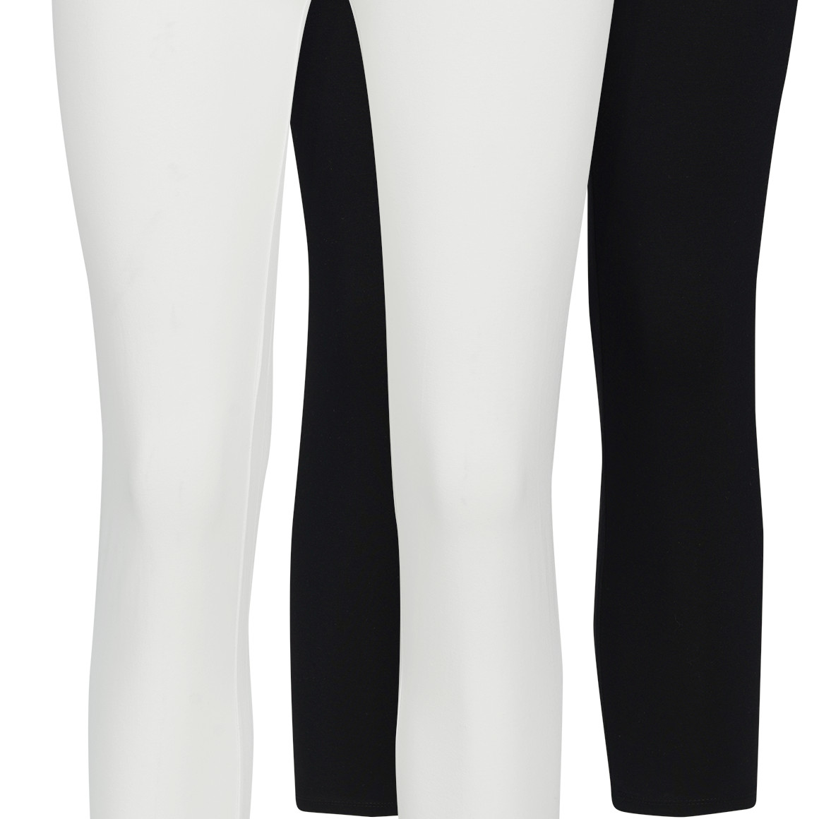 2 Damen 3/4-Leggings unifarben
