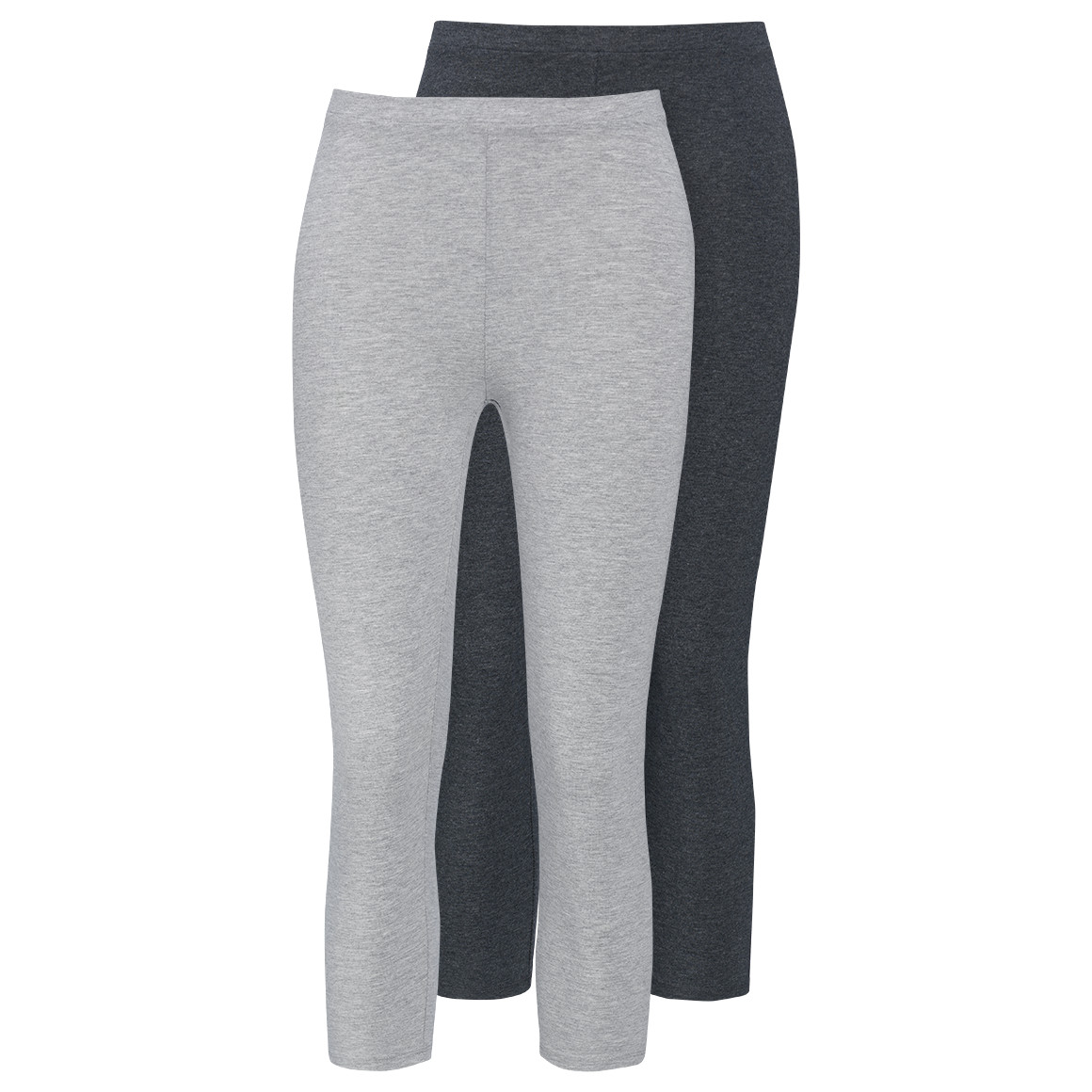 2 Damen 3/4-Leggings unifarben