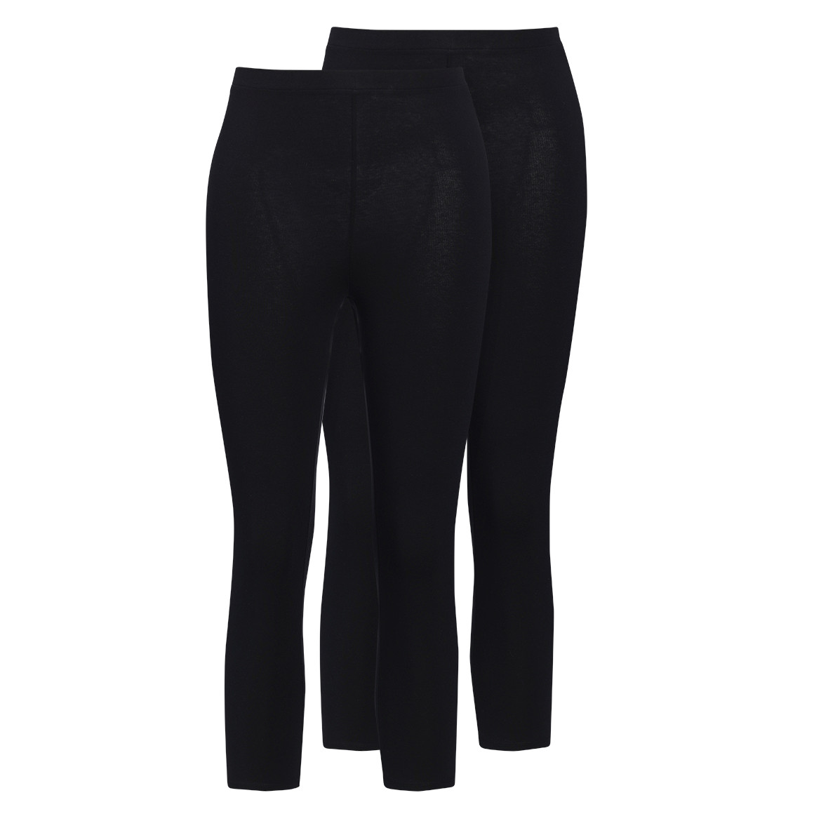 2 Damen 3/4-Leggings unifarben