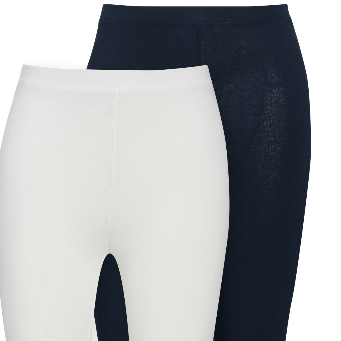 2 Damen 3/4-Leggings unifarben