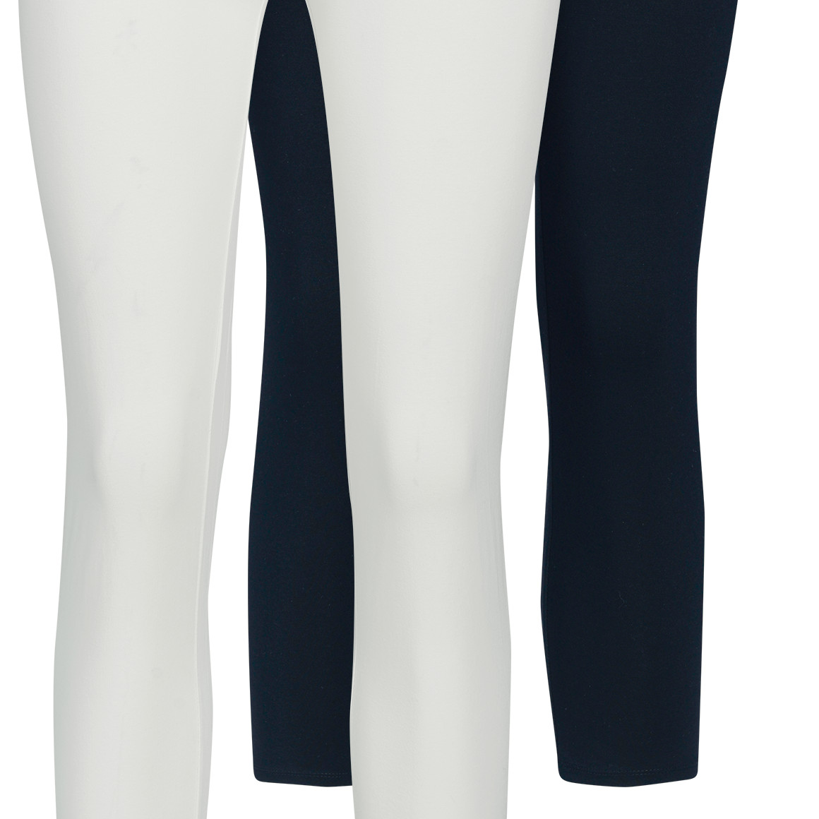2 Damen 3/4-Leggings unifarben