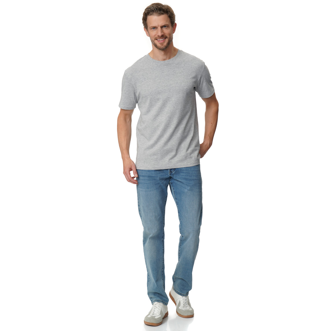 3 heren T-shirts in basic-look