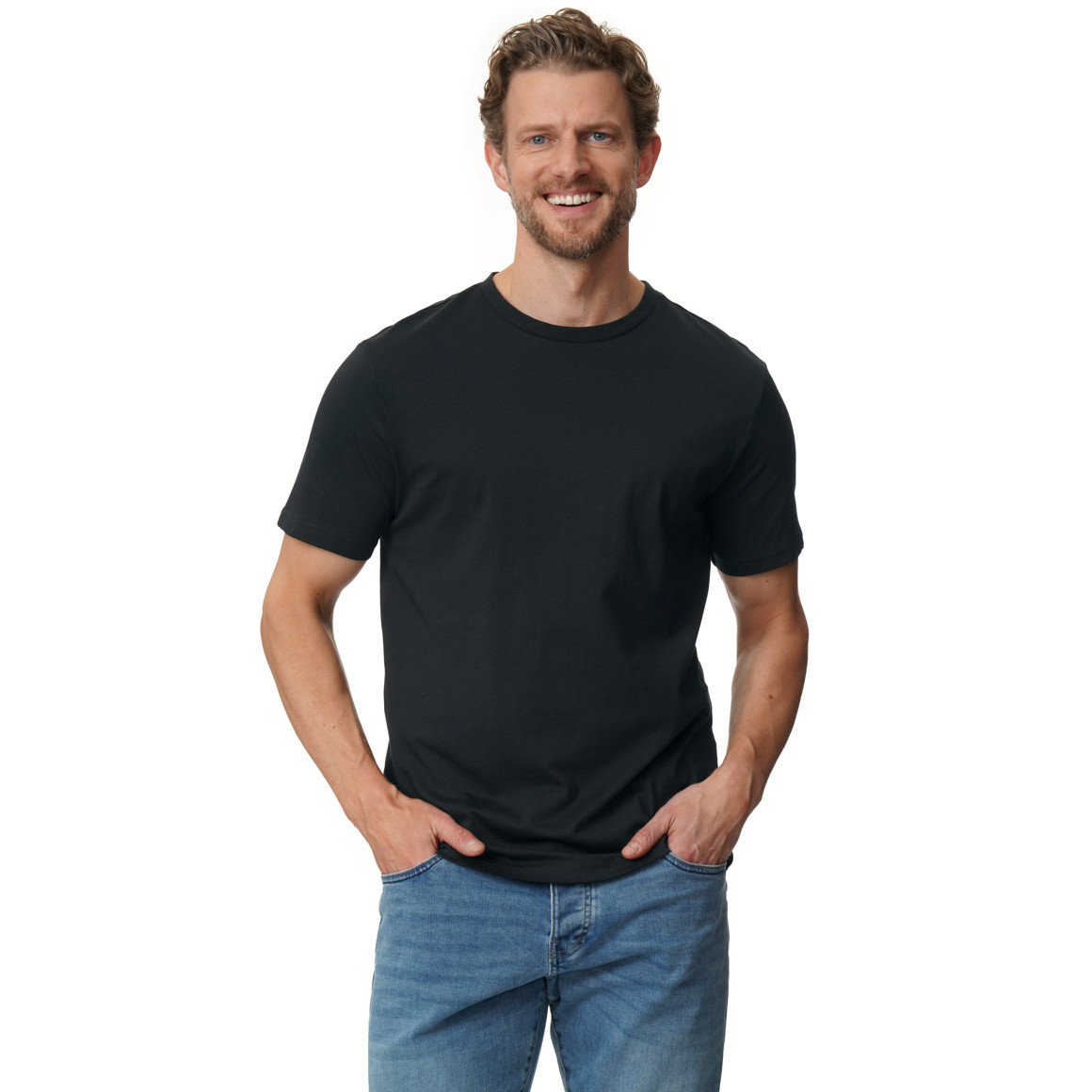 3 heren T-shirts in basic-look