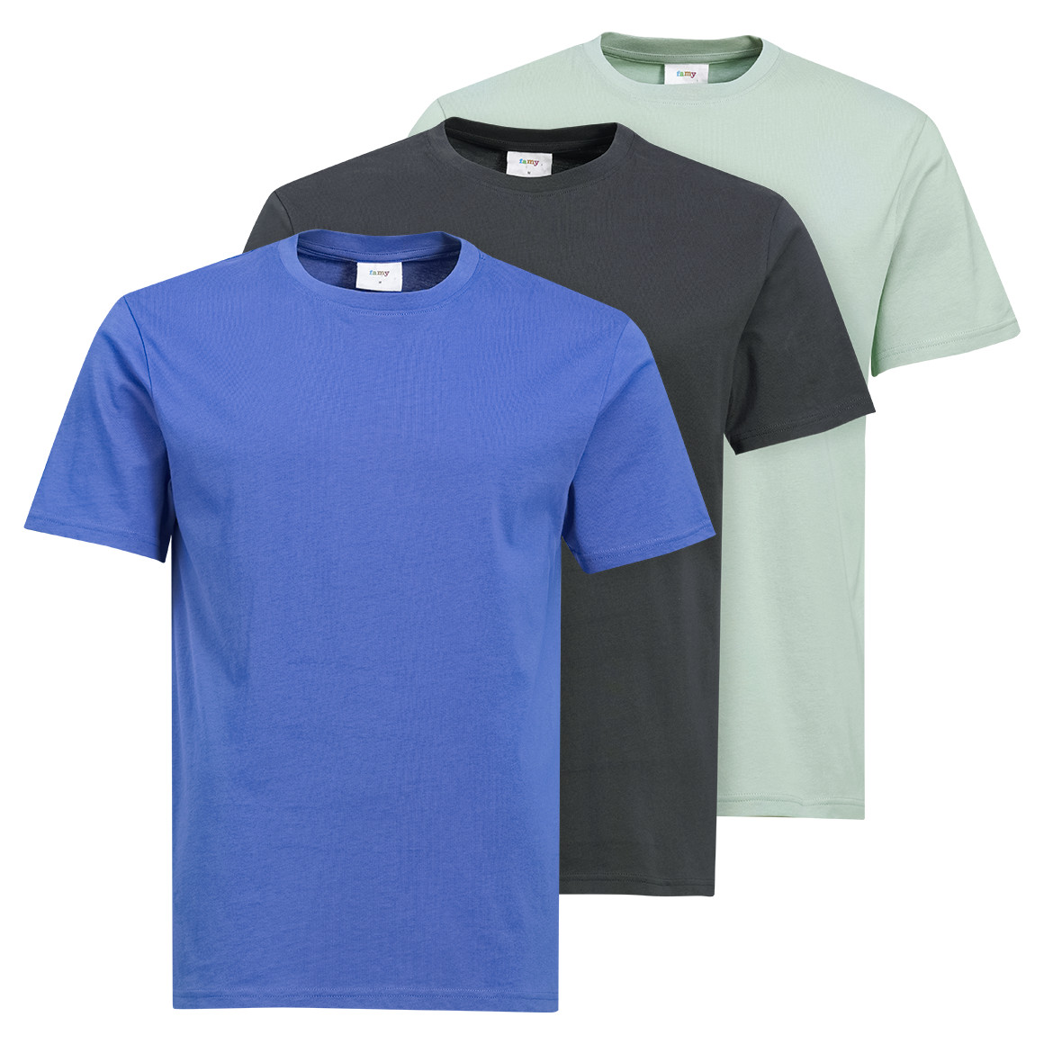 3 heren T-shirts in basic look